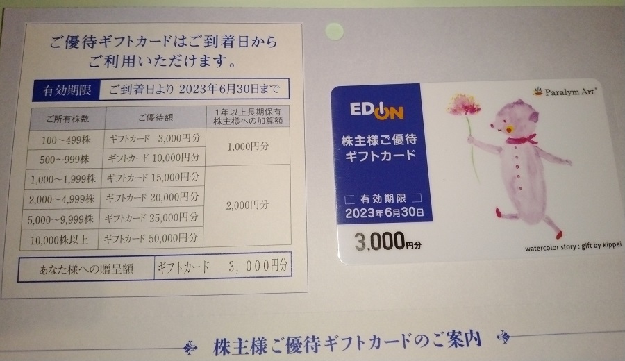 エディオン 株主優待 200000円分   2021年6月30日まで