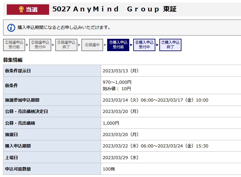 【IPO】AnyMind Group(5027)が当選！ブランドコマース事業やパートナーグロース事業を行う会社！