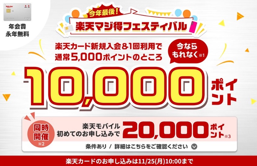 楽天カード　キャンペーン　1万ポイント