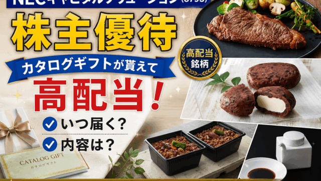 NECキャピタルソリューション(8793)【株主優待】二年熟成丸大豆醤油、牛肉どまん中 一膳ご飯！2026年3月権利！
