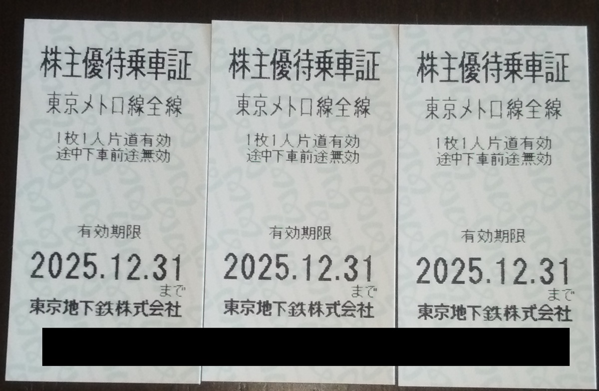 東京地下鉄(9023)【株主優待】株主優待乗車証、かき揚げトッピング無料券など！いつ届く？使い方は？
