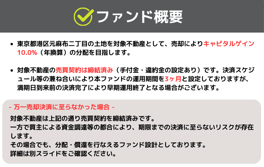 利回り不動産79号ファンド（元麻布2丁目邸宅用地）を解説！年利10% 3ヶ月！無料登録でAmazonギフト券に交換可能なワイズコイン！