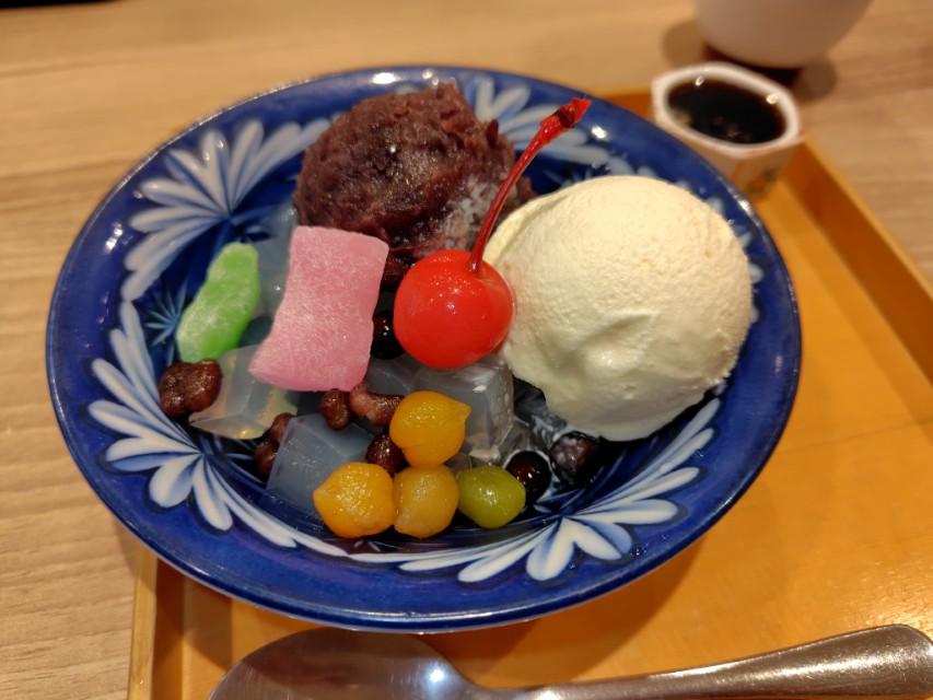 サイプレスホールディングス (428A)【株主優待利用】築地とう庵で選べる御膳(お刺身三点盛り、若鳥の竜田揚げ)、伊豆七島天草使用の鹿乃子あんみつ!
