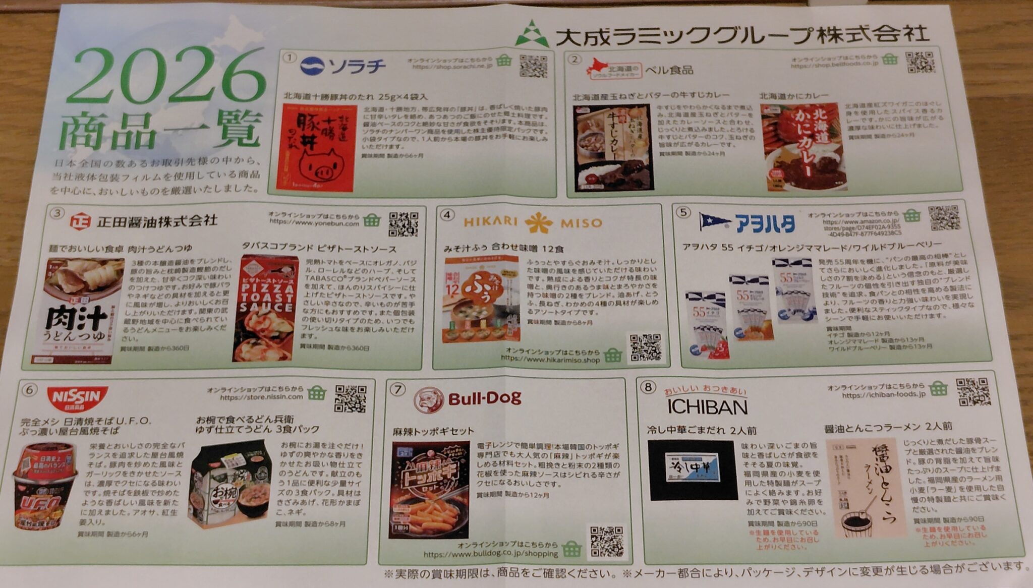 大成ラミックグループ(4994)【株主優待】5,000円相当の食品！いつ届く